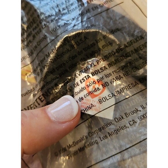 Vintage 1998 (Rare '93 Tag Error) Ty McDonald's Teenie Beanie Baby #10 Zip - Picture 4 of 5